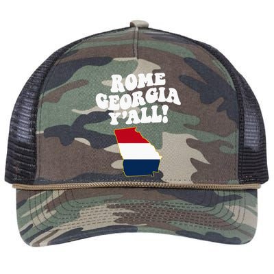 Rome Georgia YAll Ga Southern Vacation Retro Rope Trucker Hat Cap