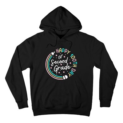 Retro Happy 100th Day 2nd Grade 100 Days Of School Teacher Hoodie