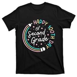 Retro Happy 100th Day 2nd Grade 100 Days Of School Teacher T-Shirt