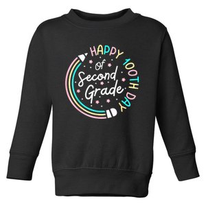 Retro Happy 100th Day 2nd Grade 100 Days Of School Teacher Toddler Sweatshirt