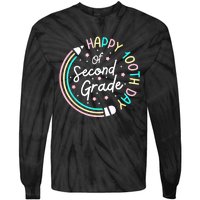 Retro Happy 100th Day 2nd Grade 100 Days Of School Teacher Tie-Dye Long Sleeve Shirt