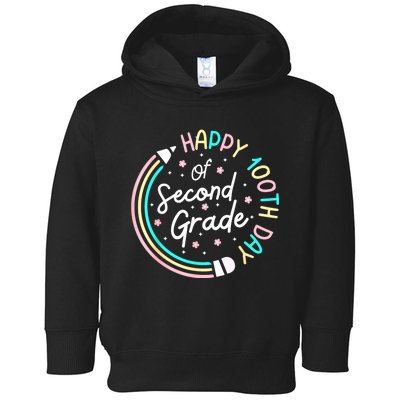 Retro Happy 100th Day 2nd Grade 100 Days Of School Teacher Toddler Hoodie