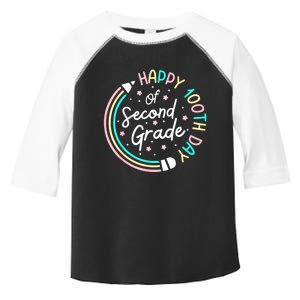 Retro Happy 100th Day 2nd Grade 100 Days Of School Teacher Toddler Fine Jersey T-Shirt