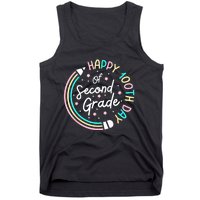 Retro Happy 100th Day 2nd Grade 100 Days Of School Teacher Tank Top