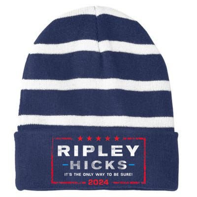 Ripley Hicks 2024 T's The Only Way To Be Sure Striped Beanie with Solid Band