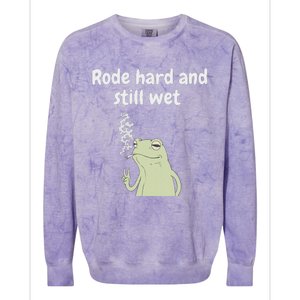 Rode Hard And Still Wet Frog  Exchange Party Colorblast Crewneck Sweatshirt