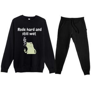 Rode Hard And Still Wet Frog  Exchange Party Premium Crewneck Sweatsuit Set