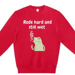 Rode Hard And Still Wet Frog  Exchange Party Premium Crewneck Sweatshirt