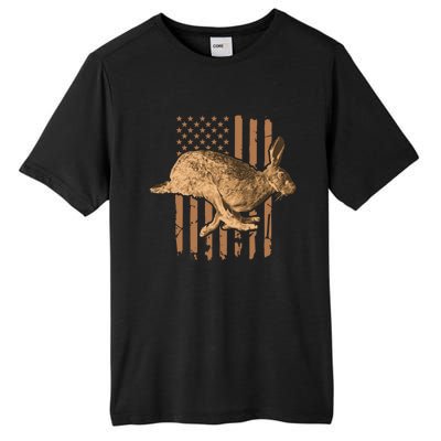 Rabbit Hunting American Flag Camouflage Rabbiting Hunter Great Gift Tall Fusion ChromaSoft Performance T-Shirt