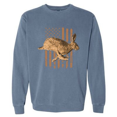 Rabbit Hunting American Flag Camouflage Rabbiting Hunter Great Gift Garment-Dyed Sweatshirt