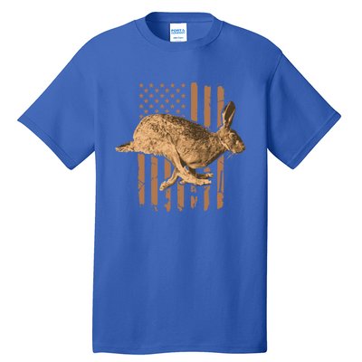 Rabbit Hunting American Flag Camouflage Rabbiting Hunter Great Gift Tall T-Shirt