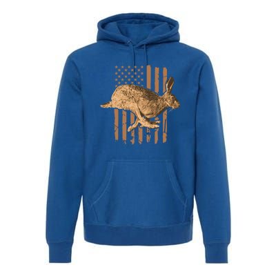 Rabbit Hunting American Flag Camouflage Rabbiting Hunter Great Gift Premium Hoodie