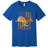 Rabbit Hunting American Flag Camouflage Rabbiting Hunter Great Gift Premium T-Shirt