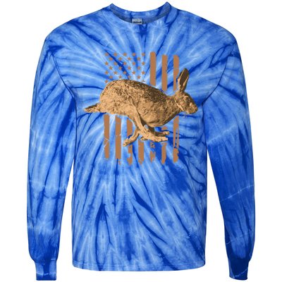 Rabbit Hunting American Flag Camouflage Rabbiting Hunter Great Gift Tie-Dye Long Sleeve Shirt