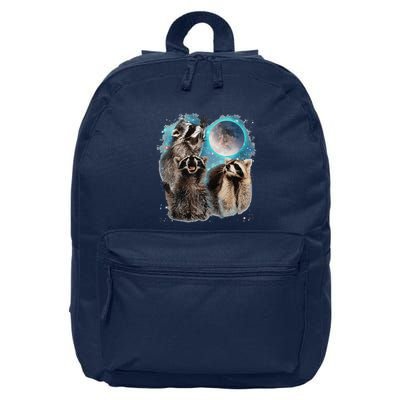 Raccoons Howling At The Moon 3 Racoon Funny Weird Cursed 16 in Basic Backpack