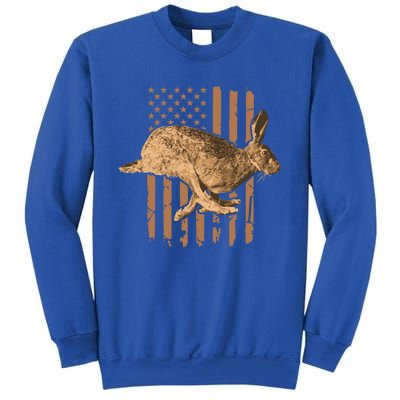 Rabbit Hunting American Flag Camouflage Rabbiting Hunter Gift Sweatshirt