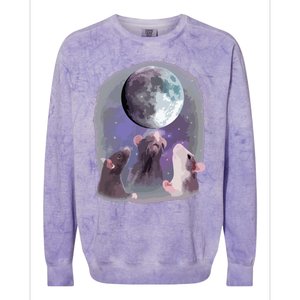 Rats Howling At The Moon Funny Rat Colorblast Crewneck Sweatshirt