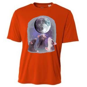 Rats Howling At The Moon Funny Rat Cooling Performance Crew T-Shirt