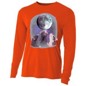 Rats Howling At The Moon Funny Rat Cooling Performance Long Sleeve Crew