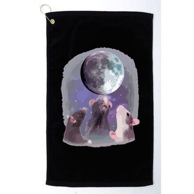 Rats Howling At The Moon Funny Rat Platinum Collection Golf Towel