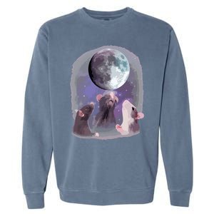 Rats Howling At The Moon Funny Rat Garment-Dyed Sweatshirt