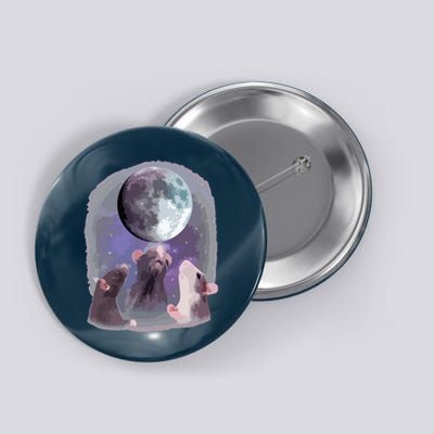 Rats Howling At The Moon Funny Rat Button