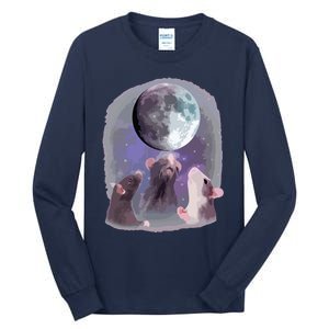 Rats Howling At The Moon Funny Rat Tall Long Sleeve T-Shirt