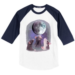 Rats Howling At The Moon Funny Rat Baseball Sleeve Shirt