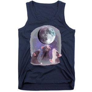 Rats Howling At The Moon Funny Rat Tank Top