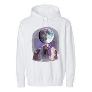 Rats Howling At The Moon Funny Rat Garment-Dyed Fleece Hoodie