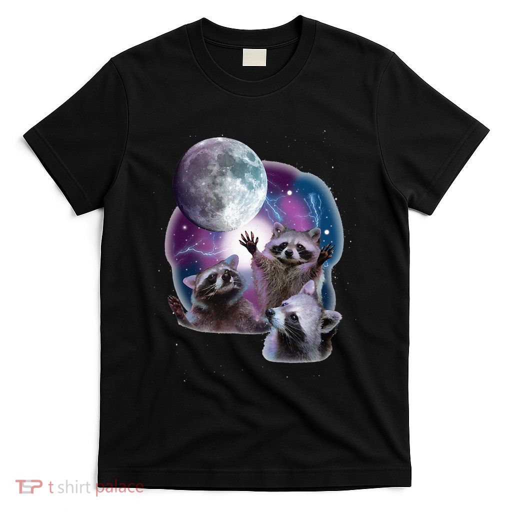 Raccoons Howling At The Moon Funny Raccoon T-Shirt