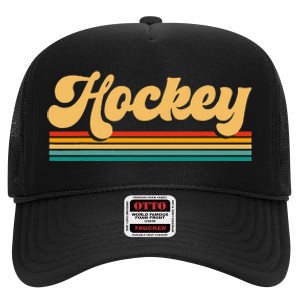 Retro Hockey Apparel Hockey High Crown Mesh Back Trucker Hat