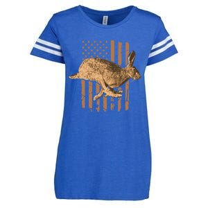 Rabbit Hunting American Flag Camouflage Rabbiting Hunter Great Gift Enza Ladies Jersey Football T-Shirt