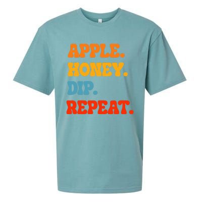 Rosh Hashanah Apple Honey Dip Repeat Jewish New Year Shofar Sueded Cloud Jersey T-Shirt