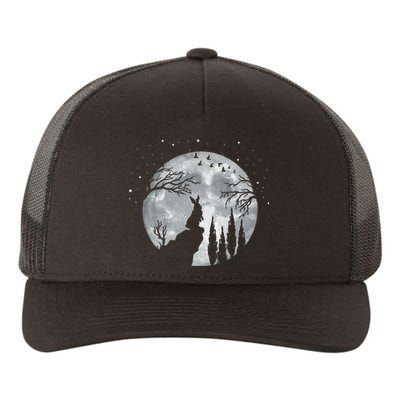 Rabbit Hare Animal Full Moon At Night Funny Pet Bunny Yupoong Adult 5-Panel Trucker Hat