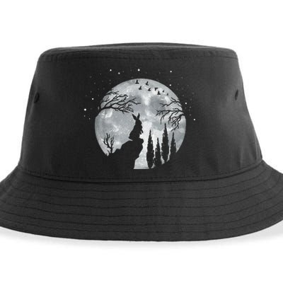 Rabbit Hare Animal Full Moon At Night Funny Pet Bunny Sustainable Bucket Hat