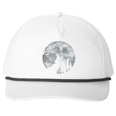 Rabbit Hare Animal Full Moon At Night Funny Pet Bunny Snapback Five-Panel Rope Hat