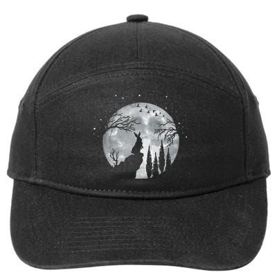 Rabbit Hare Animal Full Moon At Night Funny Pet Bunny 7-Panel Snapback Hat