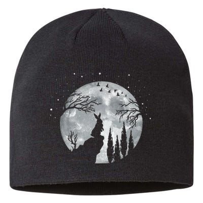 Rabbit Hare Animal Full Moon At Night Funny Pet Bunny Sustainable Beanie