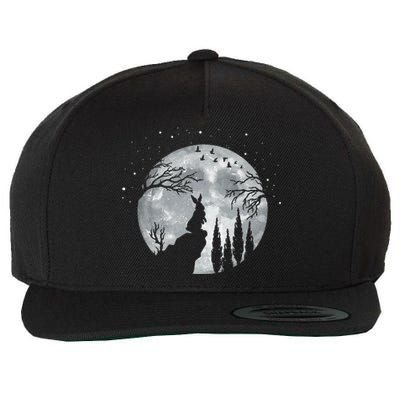 Rabbit Hare Animal Full Moon At Night Funny Pet Bunny Wool Snapback Cap