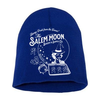 Retro Halloween Ad For Salem Moon Vintage Halloween Witch Gift Short Acrylic Beanie