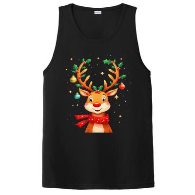 Reindeer Holly Antlers Christmas PosiCharge Competitor Tank