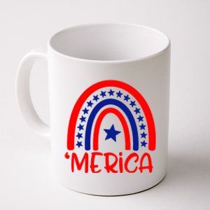 Rainbow Heart America Rainbow 4th Of July Gift Coffee Mug