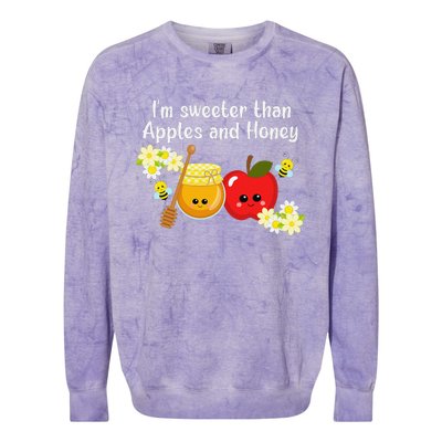 Rosh Hashanah Apples and Honey Shana Tova Jewish New Year  Colorblast Crewneck Sweatshirt