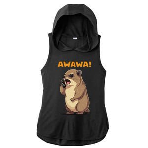 Rock Hyrax Awawa Angry Phonecall Ladies PosiCharge Tri-Blend Wicking Draft Hoodie Tank