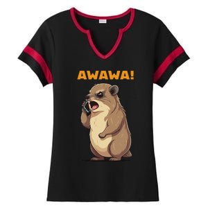 Rock Hyrax Awawa Angry Phonecall Ladies Halftime Notch Neck Tee