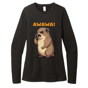 Rock Hyrax Awawa Angry Phonecall Womens CVC Long Sleeve Shirt