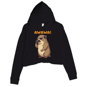 Rock Hyrax Awawa Angry Phonecall Crop Fleece Hoodie