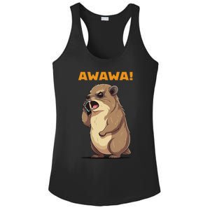 Rock Hyrax Awawa Angry Phonecall Ladies PosiCharge Competitor Racerback Tank