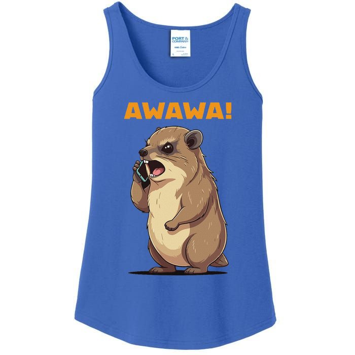 Rock Hyrax Awawa Angry Phonecall Ladies Essential Tank